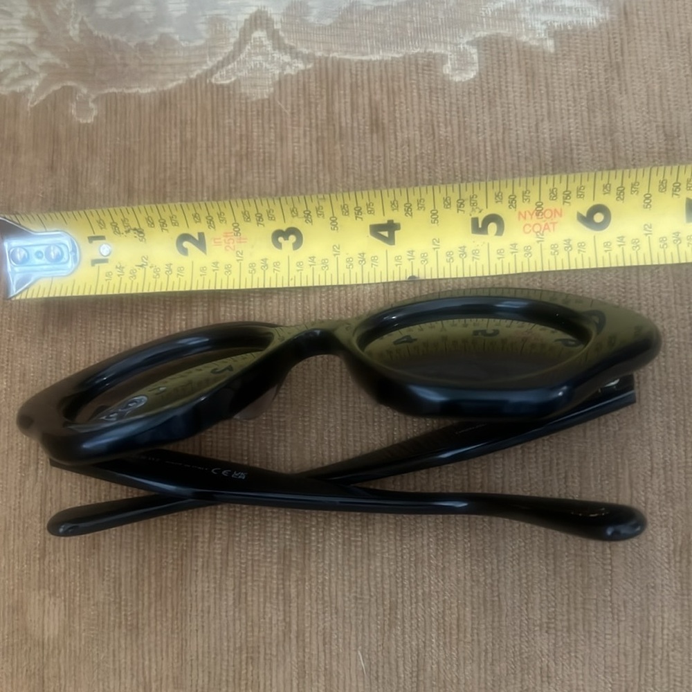 LOEWE CURVED LOGO ACETATE ROUND BLACK‎ SUNGLASSES LW40125U NWOT - Picture 8 of 11